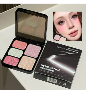 Paleta <span class=keywords><strong>de</strong></span> Sombras <span class=keywords><strong>de</strong></span> Ojos en Polvo <span class=keywords><strong>de</strong></span> 5 Colores, Marca Privada, Bestseller, Acabados Mate y Brillantes Intensos, Cruelty Free, Alta Pigmentación - Product Image 1