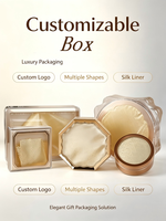 Anpassbare Kunststoff-Acrylbox mit Geprägtem Seidenfutter, Mehrere Formen Quadratisch/Achteckig, Kosmetik-Aufbewahrungsbox mit Individueller Logo-Option