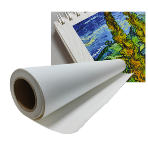 390G 350G Matte <span class=keywords><strong>Poly</strong></span>-Bông 24/36/44 Inch Sắc Tố Nhuộm In Phun In Ảnh Polyester Bông Vải Cho Canon Epson HP - Product Image 1