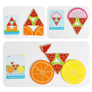 Nouveau jeu de société créatif pour enfants : assiette de fruits, entraînement <span class=keywords><strong>à</strong></span> la réflexion, jeu de correspondance de motifs, amusants puzzles en bois sur le thème des fruits - Product Image 6