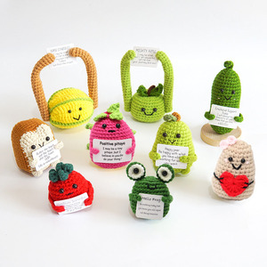Custom Knitted Potato Creative Mini Funny Positive Life Heart Potato Handmade Crochet <b>Penguin</b> Clasp Birthday Gifts - Product Image 2