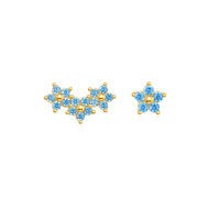 Nuevo diseño de flor, pequeños circonitas minimalistas, plata esterlina quirúrgica, pendientes de cartílago del trago, joyería Piercing