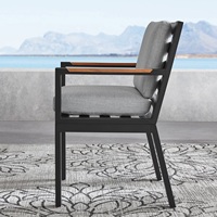 Ensemble de salle à manger d'extérieur, table à manger longue avec 6 chaises, ensemble de salle à manger de luxe pour terrasse extérieure