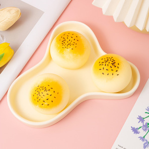 Autonomy Simulation <b>Egg</b> Yolk Pastry Squeezable Slow Rebound Ball Stress Relief Toy For Students Unisex TPE Material - Product Image 1