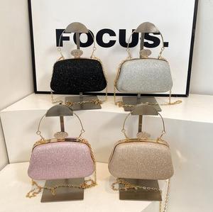 Borsa a Tracolla di Lusso con Catena, Clutch Quadrata con Diamanti per <span class=keywords><strong>Donna</strong></span>, Borsa <span class=keywords><strong>da</strong></span> <span class=keywords><strong>Sera</strong></span> alla Moda - Product Image 1