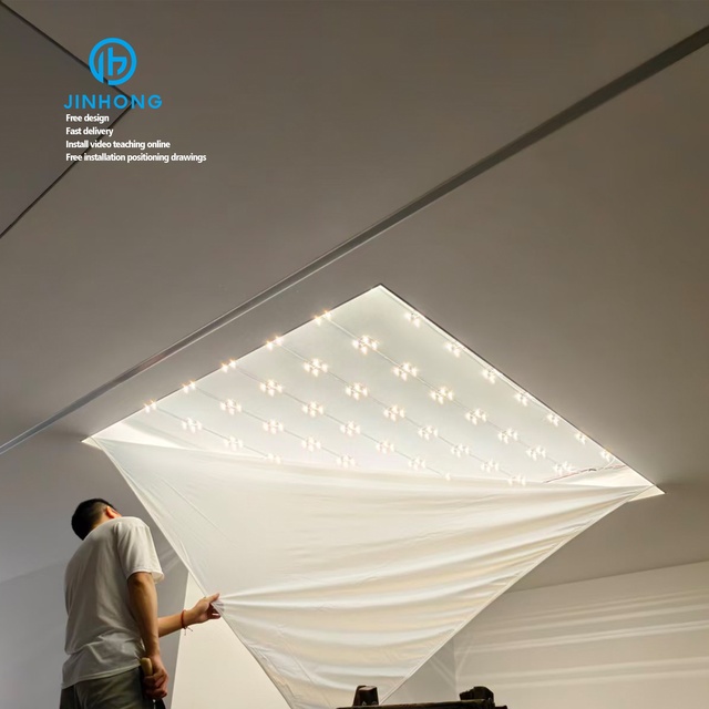 NO MOQ  China Factory Wholesale Stretch Ceiling Film Pvc Soft Film Light Box  Ceiling with Transparent Film Ceiling
