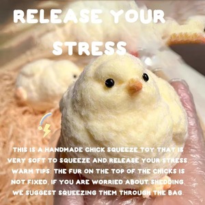 Vente en gros de jouets sensoriels fantaisie en peluche TPR, poussin Taba géant fait main, souple, anti-stress, à presser, pour adultes - Product Image 3