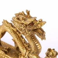 Cadeaux et artisanat, décoration intérieure, statue en laiton Feng Shui, figurine de dragon chinois antique, électro-plaquée