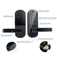 Cerradura Inteligente WiFi TTlock/Tuya para Puerta de Madera con Huella Dactilar Biométrica, Contraseña, Tarjeta RFID, Cerradura Digital para Oficina, EE. UU.