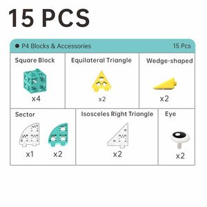 PUNGROW 15 PCS 교육용 플라스틱 블록 세트 미니 동물 장난감 숲 장면 건물 유아를위한 DIY 조립 포장 포함 - Product Image 3