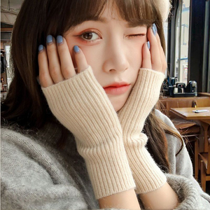 Gants d'hiver longs sans doigts pour femmes tricotés unisexe décontracté doux bras manches mitaines en <span class=keywords><strong>laine</strong></span> et cachemire - Product Image 6