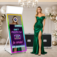 Miroir Photo Tactile Populaire de 43 Pouces avec Cadre LED, Machine Photobooth à Impression Instantanée, Miroir Selfie Photobooth