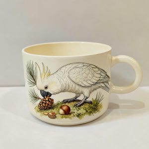 Taza de Cerámica Personalizada Hecha a Mano con Diseño Europeo Pintado a Mano, Apta para Lavavajillas, con Patrón de Foto de Cockatoo - Product Image 4