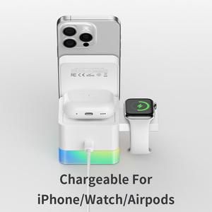 Cargador Portátil 3 en <span class=keywords><strong>1</strong></span> de Fábrica, Carga Inalámbrica de 15 <span class=keywords><strong>W</strong></span>, Serie Cube, Cargador Multifuncional para iPhone, <span class=keywords><strong>Airpods</strong></span> y Reloj - Product Image 4