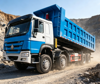 Truk Tambang Diesel HOWO 8X4 12 Roda Efisiensi Tinggi Mesin Weichai Standar Euro 2 Pengangkut Pasir Tipper