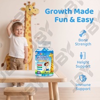 Kindergroeisupplementen Gummies Calcium Magnesium Zink Fruit smaak ODM Fabrikant Aangepaste Verpakking 60 Gummies