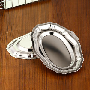 Plateau ovale en dentelle en acier inoxydable de <span class=keywords><strong>Style</strong></span> nordique plat de petit déjeuner de conception française de luxe pour la fête pour le <span class=keywords><strong>service</strong></span> de thé d'entrée de thé de l'après-midi - Product Image 4