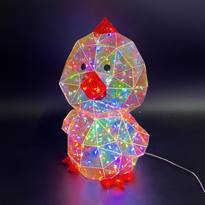 Décoration de Pâques holographique : Statue de coq lumineuse à LED, veilleuse animale prismatique pour la décoration intérieure de style campagnard - Product Image 2