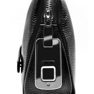 Meilleur cadeau : Sac à main en cuir véritable antivol pour hommes d'affaires, avec fermeture éclair à empreinte digitale, modèle <span class=keywords><strong>Cappuccino</strong></span> CAPT001, livré avec boîte cadeau - Product Image 3