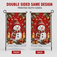 Bannière de Noël personnalisée avec logo, double face, imperméable, 12x18 pouces, en toile de jute, pour la décoration de la porte extérieure, du porche ou de l'entrée de la maison