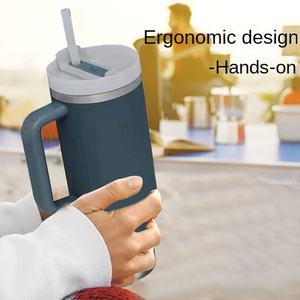 Gobelet isotherme portable en acier inoxydable 304 à double paroi avec paille, pour voiture, cadeau, 40 oz, deuxième génération, transfrontalier - Product Image 4