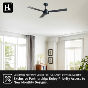 52 inch black <b>ceiling</b> <b>fan</b> in stock, modern designer <b>ceiling</b> <b>fan</b>, no light and <b>remote</b> control - Product Image 5