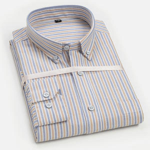 <span class=keywords><strong>Oxford</strong></span> Spinning hombres Slim-Fit Business Casual <span class=keywords><strong>Camisa</strong></span> de algodón de manga larga estilo coreano de moda para primavera otoño estilo juvenil - Product Image 6