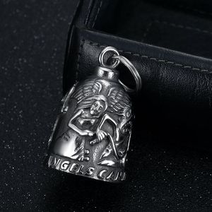 Llavero de Campana de Acero Inoxidable, Plata Tibetana, Regalo para Motociclistas, Diseño Asimétrico Unisex LD014 - Product Image 2