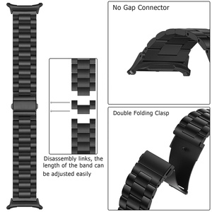 Cinturino in metallo di lusso senza spazi vuoti per <span class=keywords><strong>Samsung</strong></span> Galaxy <span class=keywords><strong>Watch</strong></span> 8 40mm 44mm classico cinturino in acciaio inossidabile - Product Image 4