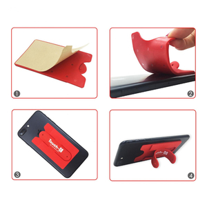 Custom Logo Multi Function Cellphone Mobile Mounts Phone Stand Holder Business Credit Card Holder Sticky <b>Smart</b> Phone <b>Wallet</b> - Product Image 4