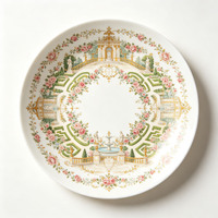 Service de Table en Porcelaine Personnalisé de Luxe, Style Baroque, en Porcelaine Fine, Doré, Personnalisable