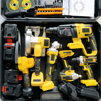 Kit combiné d'outils électriques sans fil au lithium-ion : marteau perforateur, meuleuse d'angle, perceuse, clé à chocs