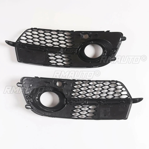 2 pièces Grille de protection de phare antibrouillard avant de voiture en maille noire brillante pour Audi Q5 S-Line SQ5 Sport 2013-2017 Accessoires de voiture - Product Image 3