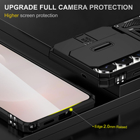 Protection de la confidentialité de l'objectif coulissant et rotation à 360° °   Étui avec support rotatif pour Samsung Galaxy S24+, coque de protection antichoc contre les chutes