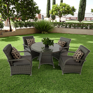 Luxury Modern Round Dining <strong>Table</strong> <strong>and</strong> <strong>Chair</strong> Set Durable Rattan <strong>Wicker</strong> Patio Furniture for Outdoor Use Backyard Dining <strong>Table</strong> Set - Product Image 2