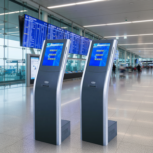 Solution de système de gestion <span class=keywords><strong>des</strong></span> files d'attente (QMS) multilingue (arabe/français/anglais/russe) avec écran LCD de 17/19 pouces pour banques, hôpitaux, cliniques et pharmacies - Product Image 1