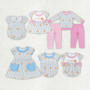 Conjuntos de ropa de boutique para otoño, conjuntos de ropa para bebés con estampado de calabaza - Product Image 1