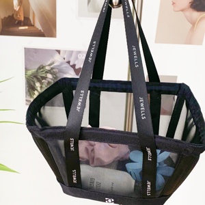 Custom Large Capacity Nylon <b>Mesh</b> Storage <b>Basket</b> Portable Premium Shopping <b>Basket</b> for Cosmetics & Travel - Product Image 3