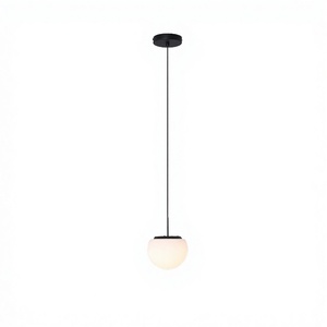 Modern 10W Luxury <b>LED</b> Aluminum & Glass Eye-Caring Decorative Round Pendant Light Living Room Chandelier Black <b>Ball</b> Hanging Light - Product Image 3