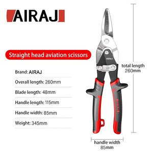 <span class=keywords><strong>Ciseaux</strong></span> pour tôles AIRAJ <span class=keywords><strong>de</strong></span> qualité industrielle, en aluminium aviation, pour plaques à boucles, en acier inoxydable, légers, grands, personnalisables - Product Image 5