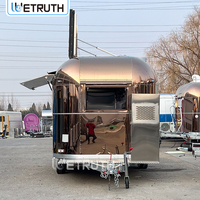Wetruth Remorque de restauration mobile entièrement équipée, cuisine mobile, concept de food truck pour la restauration de rue