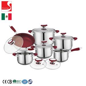 SY-Kitchenware <span class=keywords><strong>Juego</strong></span> <span class=keywords><strong>de</strong></span> Utensilios <span class=keywords><strong>de</strong></span> Cocina <span class=keywords><strong>de</strong></span> Acero Inoxidable <span class=keywords><strong>de</strong></span> 12 Piezas, Apto para Inducción, Mercado Mexicano, Mango <span class=keywords><strong>de</strong></span> Silicona, Sartén Antiadherente - Product Image 2
