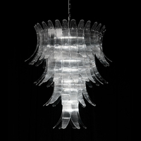Lustre en cristal coquillage moderne de luxe léger à LED suspendu pour mariages, halls d'hôtels, maisons duplex, escaliers creux