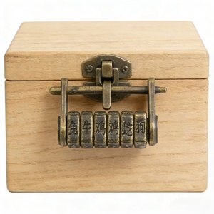 Serrure de meuble en alliage de zinc de style antique, texte ancien, mot de passe, design rétro à cinq roues, <span class=keywords><strong>clé</strong></span> standard, utilisation en chambre à coucher, école - Product Image 2