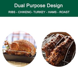 Support de cuisson et de fumage double usage en acier inoxydable pour dinde et rôtisserie, pour usage extérieur, avec grilles personnalisables L/<span class=keywords><strong>XL</strong></span> - Product Image 5
