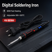 Fer à souder numérique 80W 220-240V Température réglable 300-520 ° Chauffage rapide en céramique avec prise EU