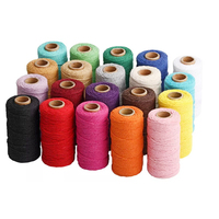 100 Meter Diameter 2Mm Banyak Warna Tersedia Putaran 100% Katun Macrame Benang Tali untuk Pembuatan Syal