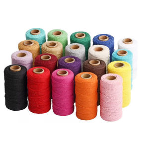 100 metros <span class=keywords><strong>2mm</strong></span> de diámetro muchos colores en stock redondo 100% algodón macramé <span class=keywords><strong>hilo</strong></span> hilos para fabricación de bufandas - Product Image 2