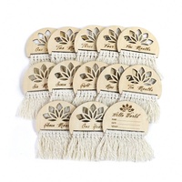 Cartes mensuelle en macramé pour bébés, cercle en bois, signe de dépôt de naissance, ensembles cadeaux, 1 pièce