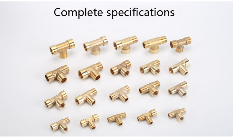 Brass Plumbing Pipe Fittings Female Hexagon Forged 3 Way Equal And Reduced Tee